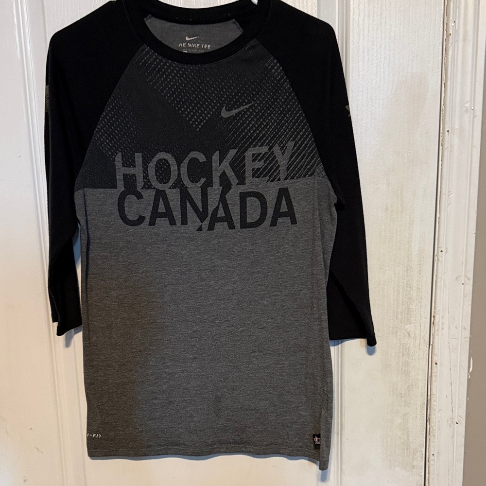 Nike Black and Gray Hockey Canada Shirt